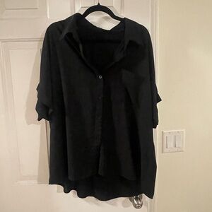 Black Women's Button-Up Top